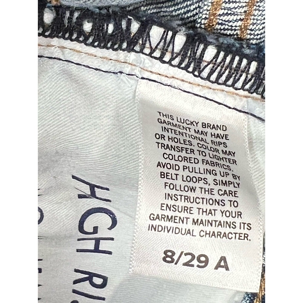 Lucky Brand Drew Mom Jeans Womens 8 29 Blue Denim High Rise Embroidered Retro - Picture 3 of 16